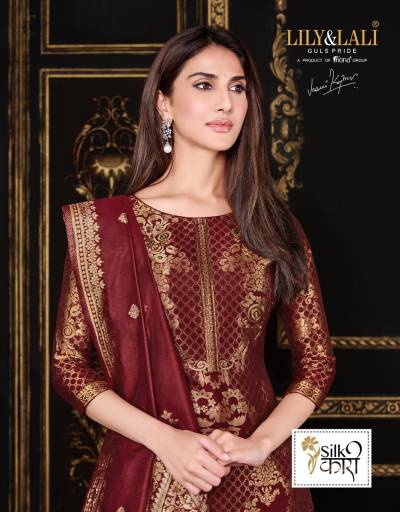 Silk Kari By Lily & Lali Designer Handwork Readymade Suit Collection